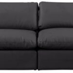 Comfy 158" Vegan Leather Upholstered 4pc. Modular Sofa