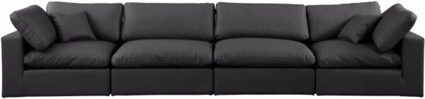 Comfy 158" Vegan Leather Upholstered 4pc. Modular Sofa