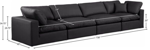 Comfy 158" Vegan Leather Upholstered 4pc. Modular Sofa