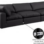 Comfy 158" Vegan Leather Upholstered 4pc. Modular Sofa