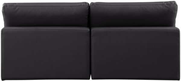 Comfy 78" Vegan Leather Upholstered 2pc. Armless Modular Loveseat