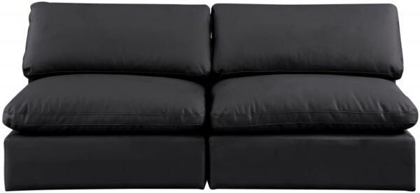 Comfy 78" Vegan Leather Upholstered 2pc. Armless Modular Loveseat
