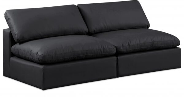 Comfy 78" Vegan Leather Upholstered 2pc. Armless Modular Loveseat