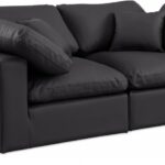 Comfy 80" Vegan Leather Upholstered 2pc. Modular Loveseat