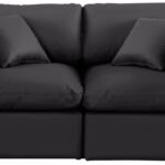 Comfy 80" Vegan Leather Upholstered 2pc. Modular Loveseat