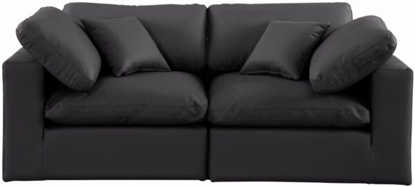 Comfy 80" Vegan Leather Upholstered 2pc. Modular Loveseat