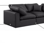 Comfy 80" Vegan Leather Upholstered 2pc. Modular Loveseat