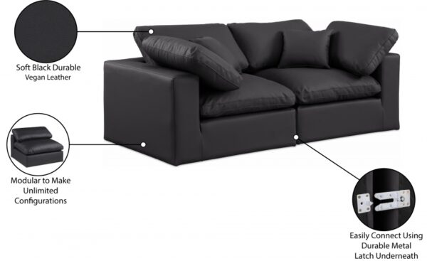 Comfy 80" Vegan Leather Upholstered 2pc. Modular Loveseat