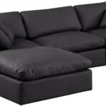 Comfy 119" Vegan Leather Upholstered 4pc. Modular Sectional