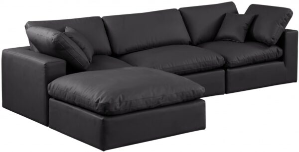 Comfy 119" Vegan Leather Upholstered 4pc. Modular Sectional