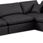 Comfy 119" Vegan Leather Upholstered 4pc. Modular Sectional