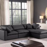 Comfy 119" Vegan Leather Upholstered 4pc. Modular Sectional