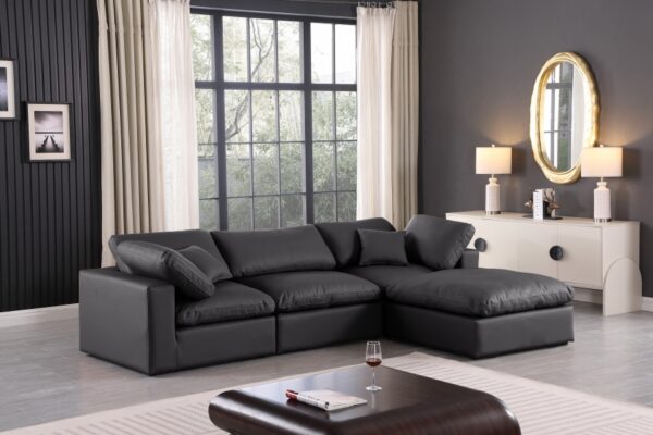 Comfy 119" Vegan Leather Upholstered 4pc. Modular Sectional