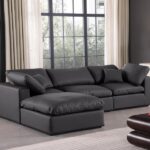 Comfy 119" Vegan Leather Upholstered 4pc. Modular Sectional
