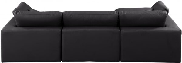 Comfy 119" Vegan Leather Upholstered 4pc. Modular Sectional