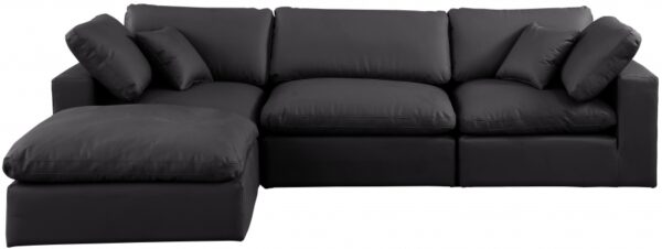 Comfy 119" Vegan Leather Upholstered 4pc. Modular Sectional
