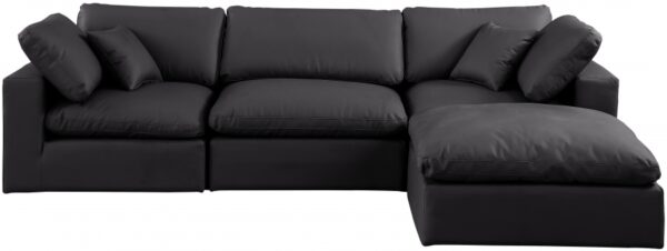 Comfy 119" Vegan Leather Upholstered 4pc. Modular Sectional