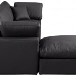 Comfy 119" Vegan Leather Upholstered 4pc. Modular Sectional