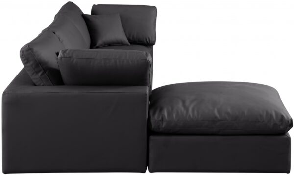 Comfy 119" Vegan Leather Upholstered 4pc. Modular Sectional
