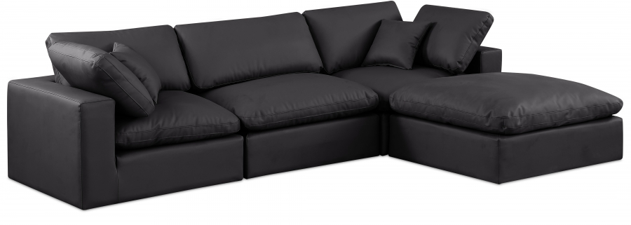 Comfy 119" Vegan Leather Upholstered 4pc. Modular Sectional