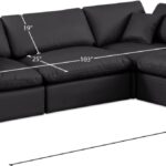 Comfy 119" Vegan Leather Upholstered 4pc. Modular Sectional