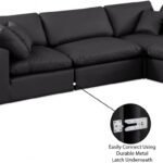 Comfy 119" Vegan Leather Upholstered 4pc. Modular Sectional