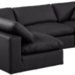 Comfy 119" Vegan Leather Upholstered 4pc. Modular Sectional