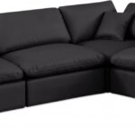 Comfy 119" Vegan Leather Upholstered 4pc. Modular Sectional