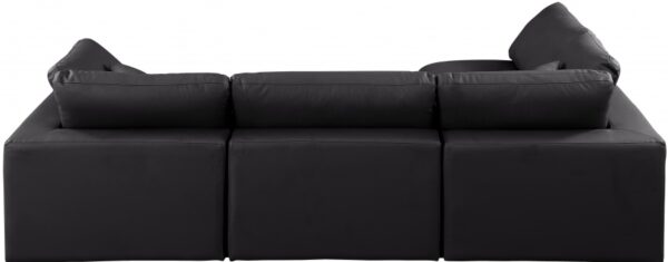 Comfy 119" Vegan Leather Upholstered 4pc. Modular Sectional
