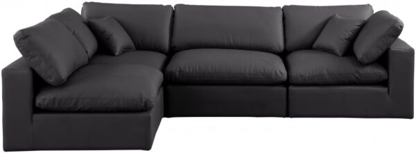 Comfy 119" Vegan Leather Upholstered 4pc. Modular Sectional