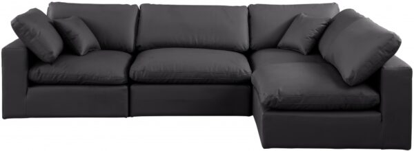 Comfy 119" Vegan Leather Upholstered 4pc. Modular Sectional