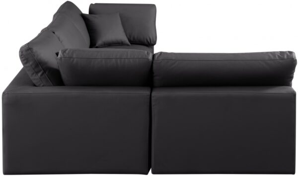 Comfy 119" Vegan Leather Upholstered 4pc. Modular Sectional