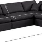 Comfy 119" Vegan Leather Upholstered 4pc. Modular Sectional