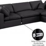 Comfy 119" Vegan Leather Upholstered 4pc. Modular Sectional
