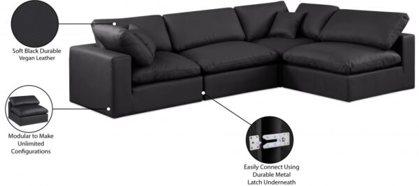 Comfy 119" Vegan Leather Upholstered 4pc. Modular Sectional