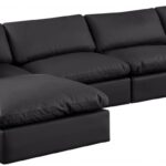 Comfy 158" Vegan Leather Upholstered 5pc. Modular Sectional