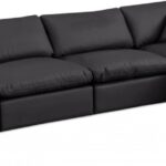 Comfy 158" Vegan Leather Upholstered 5pc. Modular Sectional