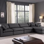 Comfy 158" Vegan Leather Upholstered 5pc. Modular Sectional