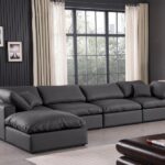 Comfy 158" Vegan Leather Upholstered 5pc. Modular Sectional