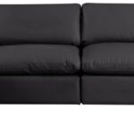 Comfy 158" Vegan Leather Upholstered 5pc. Modular Sectional