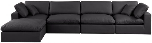 Comfy 158" Vegan Leather Upholstered 5pc. Modular Sectional