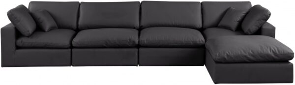 Comfy 158" Vegan Leather Upholstered 5pc. Modular Sectional