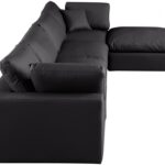 Comfy 158" Vegan Leather Upholstered 5pc. Modular Sectional