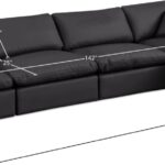 Comfy 158" Vegan Leather Upholstered 5pc. Modular Sectional