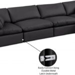 Comfy 158" Vegan Leather Upholstered 5pc. Modular Sectional