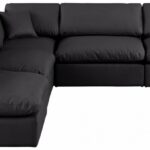 Comfy 118" Vegan Leather Upholstered 5pc. Modular Sectional