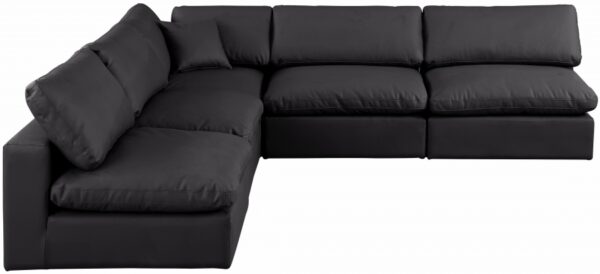 Comfy 118" Vegan Leather Upholstered 5pc. Modular Sectional