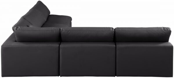 Comfy 118" Vegan Leather Upholstered 5pc. Modular Sectional