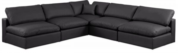 Comfy 118" Vegan Leather Upholstered 5pc. Modular Sectional