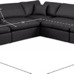 Comfy 118" Vegan Leather Upholstered 5pc. Modular Sectional
